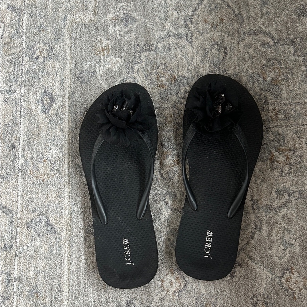 J. Crew Black Flip flops. Good condition worn a few times.